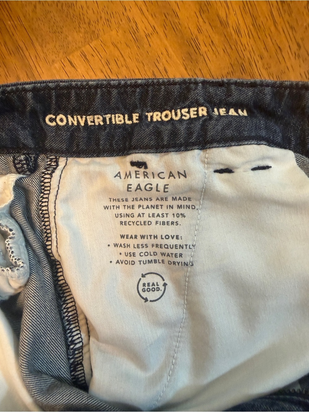 American Eagle Size 6 Dark Wash Wide Leg Jeans Front Seam - Picture 6 of 7